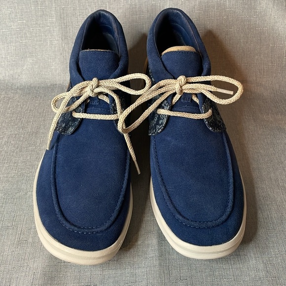 UGG Hulman Bandana Blue Suede Shoes Leather Chukka Lace Up Ankle Boots Mens 9 main image 8